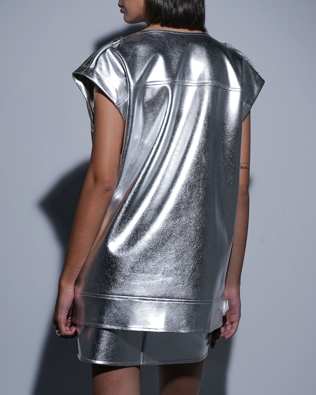 Metallic Silver Vest